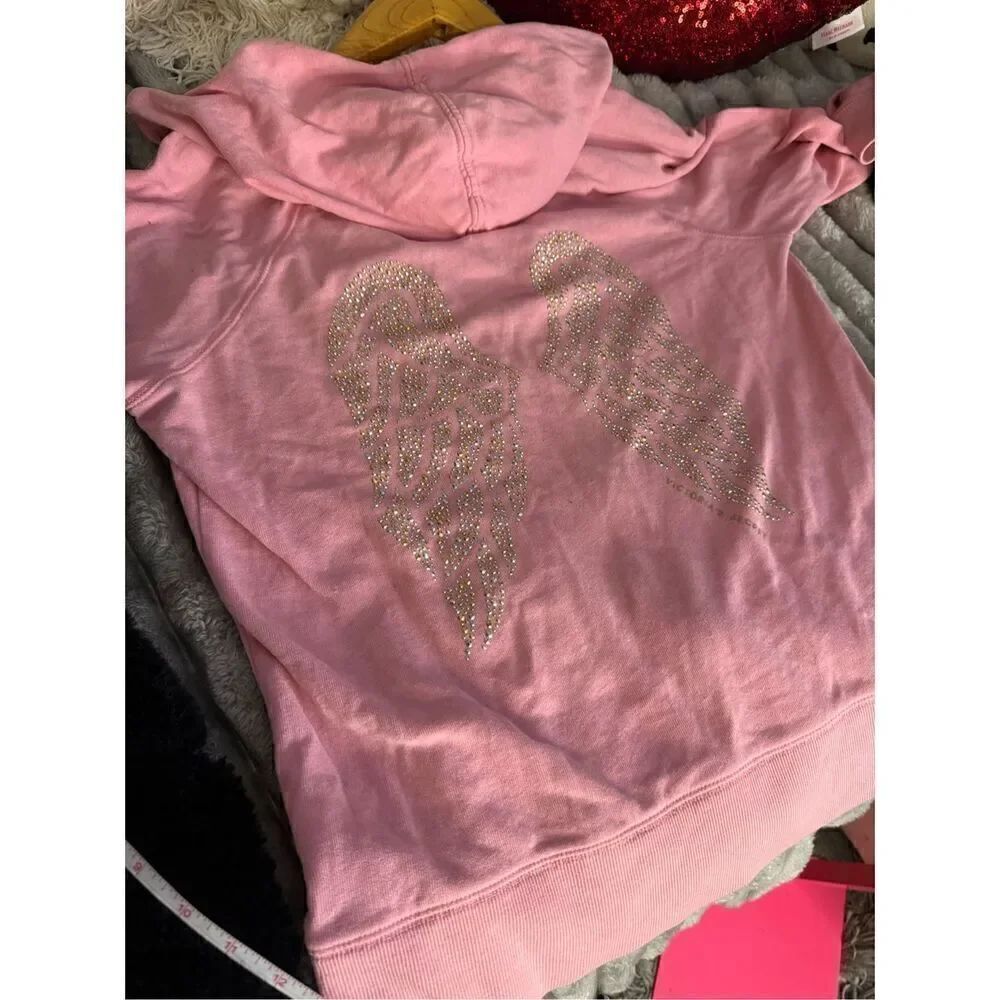 Victoria's Secret Angel Wings Hoodie gold silver hoodie jacket large pink